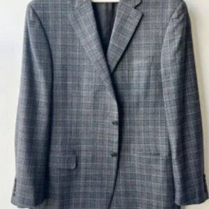 CANALI Men plaid wool sport coat, Gray/brown, Size 56L